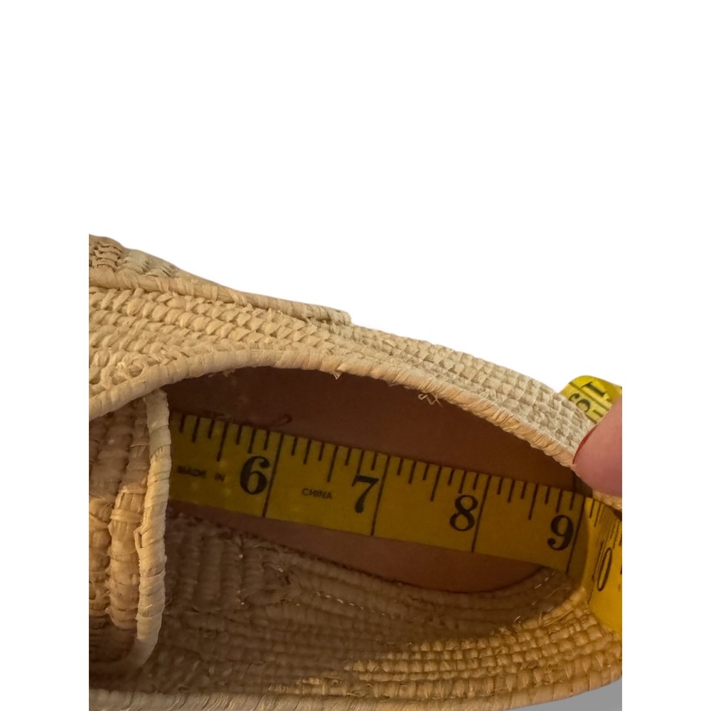 Robert Clergerie Pinto Raffia Platform Espadrille Shoes 7-7.5 Natural Wedge - Picture 8 of 8